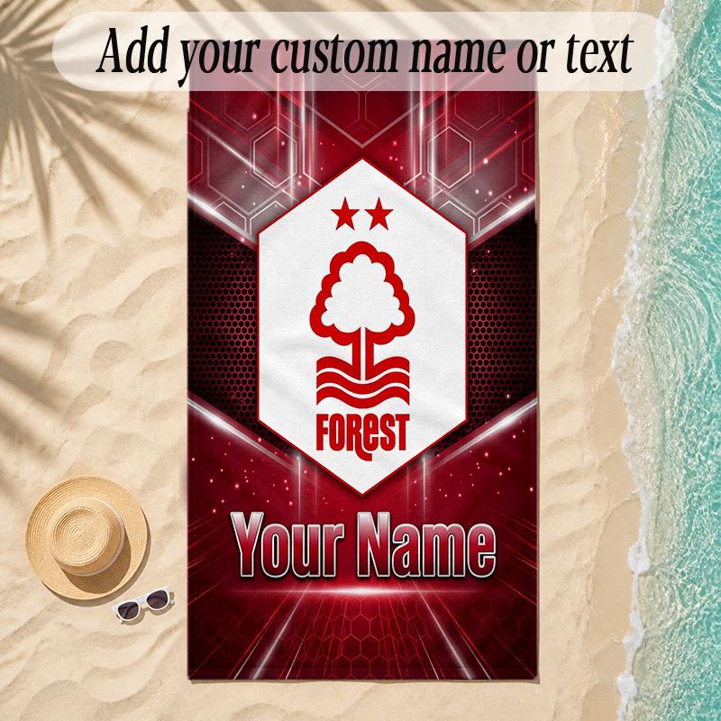 Beach TowelNottingham Forest FC Custom Name Text Personalized Soft Towel for Beach Pool Indoor Home Decor Gift