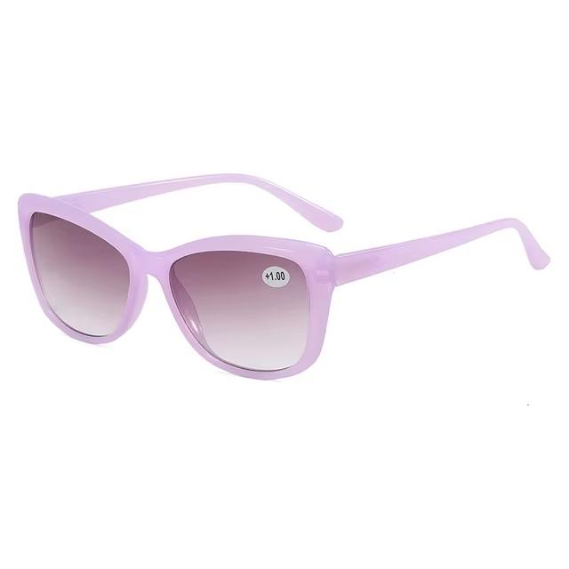 

Progressive Color Cat Eye Sun Reading Glasses Women Men Unisex Sunglasses Presbyopia Eyeglasses Diopter +1.0 To 4.0 use good +400 фіолетовий