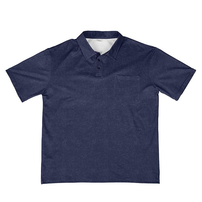 Men’s Washed Short‑Sleeve Polo Shirt, Classic Lapel Collar with Chest Pocket, Soft Breathable Fabric, Relaxed‑Fit Business Casual Daily Top