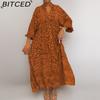 BITCED Spring Women's Wear: Elegant Commuter Fashion - Printed Loose-Fit Plus Size Dress