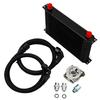 Universal 13 Rows Oil Cooler Kit AN10 Transmission Oil Cooler Kit Oil Filter Adapter with Nylon Stainless Steel Braided Hose