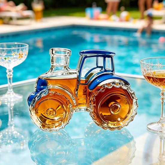 Butelka Whiskey w Kształcie Traktora, Pojemnik na Whiskey w Kształcie Pojazdu, Dekoracyjny Karafka do Wina Kieliszek Liquory do Domu Kuchni Baru