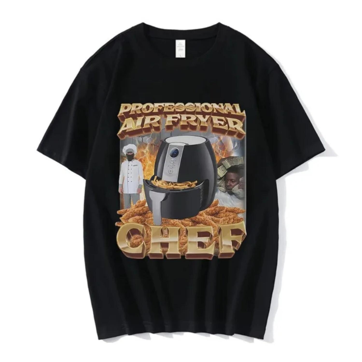 

Summer Top Brand New Teeshirts Professional Mr Fryer Chef Design Graphic T-Shirt 100% Cotton Casual Oversized Men T Shirts S чёрный