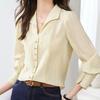 Navava Women Solid Collar Long Sleeve Blouse Nb3007