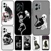 Black Cat Skull Goth Witch Case For Xiaomi Redmi Note 12 11 10 8 9 Pro 9S 10S 11S 12S Cover For Redmi 12 9C 10C 12C