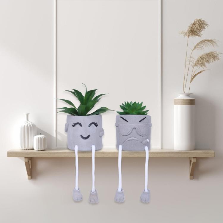 Face Hanging Leg Planter Pots for Indoor Outdoor Plant Smile Face Plant Pots Hanging Flowers Pots Face Planter