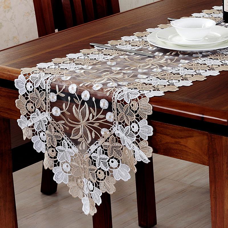 European Style Simple Modern Long Table Flag TV Cabinet Tea Table Flag Lace Fabric Art Pastoral Table Cloth
