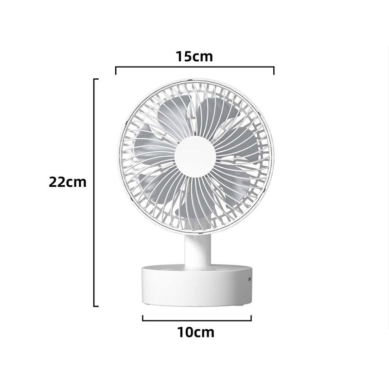 

Rechargeable Desk Fan 4 Speed Adjustable Desktop Table Fan with Strong Wind Height-adjustable Portable Fan For Office Dormitory белый