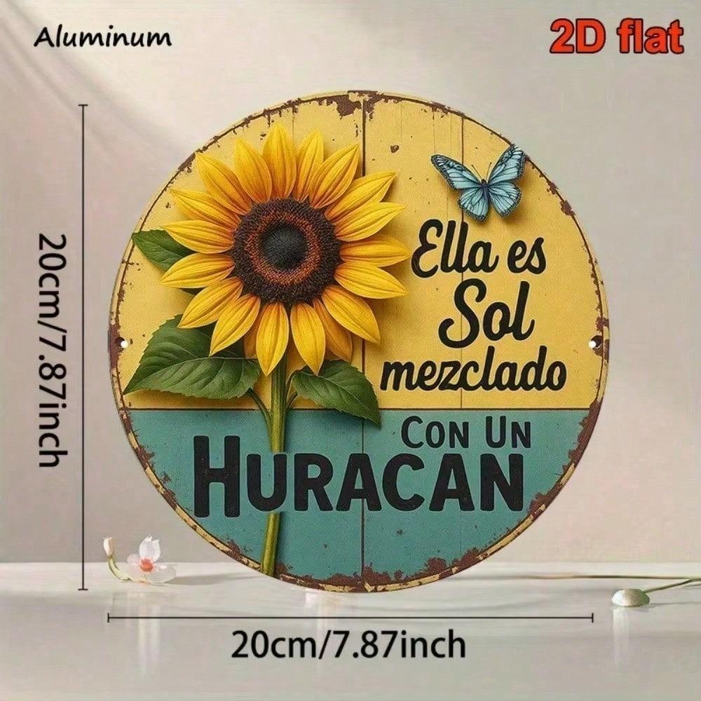 Vintage Farmhouse Sunflower Butterfly Rustic Metal Tin Sign 8x12 Inch Wall Art Aluminum Print Decor for Country Home Kitchen Garage