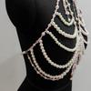 Adjustable Pearls Body Jewelry Body Chain Decoration for Trendy Women Strapless Dresses and Casual Stylish Outfits
