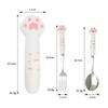 Stainless Steel Spoon And Fork Set With Storage Box Portable Tableware Cute Cat Paw Shaped Dinnerware Kit For Adults Kids Tools