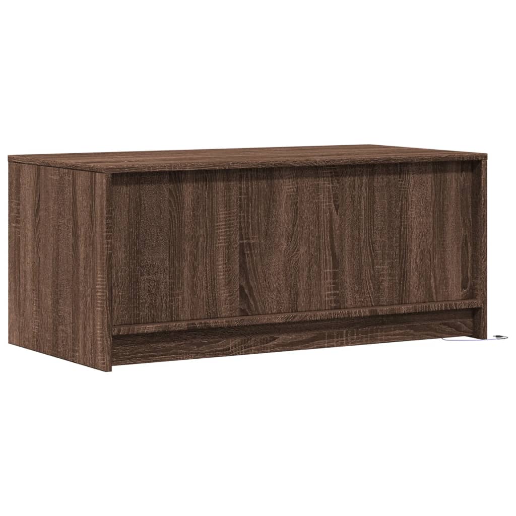 LED Coffee Table Brown Oak Effect Particleboard