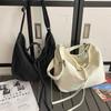 Frauen Tasche Shopper Einfache Mode Zipper Hobo Handtaschen Leinwand Solide Umhängetasche Große Kapazität Tote Schulter Taschen Für Frauen Männer