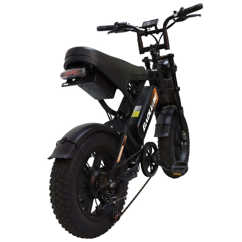 BAOLUJIE F2 500W Motor Off-Road Electric Bicycle 48V13AH Battery 45KM/H Top Speed 16 Inch All-Terrain Wide Tires City Commuting E- Mountain Bike