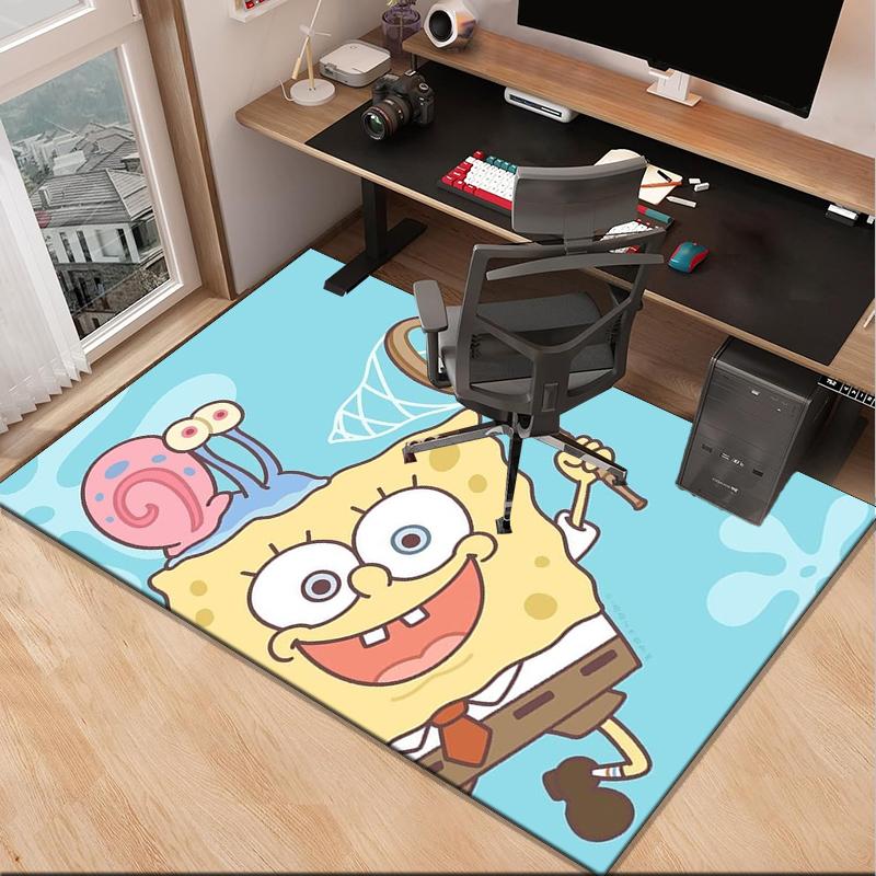 Sponge Expressions Pattern Office Rug Chair Mat, Game Carpet, Suitable for Front Door, Bedroom, Living Room, Desk, Holiday Gift
