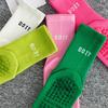 Atmungsaktive Yogasocken aus Baumwolle bis zur Mitte der Wade, einfarbig, gestreift, rutschfeste Sportsocken, Pilatessocken, Tanz-Fitness-Trainingssocken