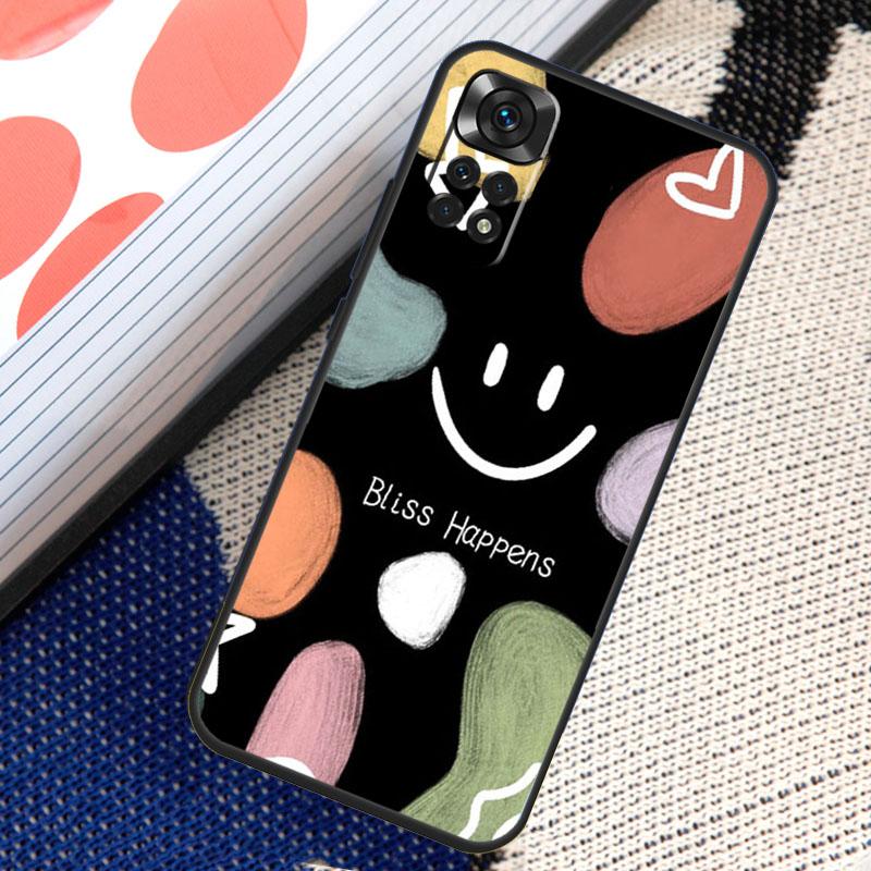 Smile Face Happy Cute Case For Xiaomi Redmi Note 8 9 10 11 12 Pro 8T 9S 10S 11S Redmi 12C 9C 9T 10A 10C Cover