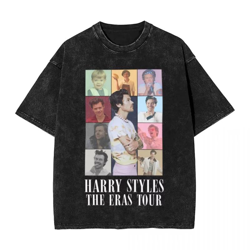 Harrys Styles Eras Tour Washed T Shirts Streetwear Hip Hop Novelty TShirts Tees Unisex Women Cotton Oversize Printed