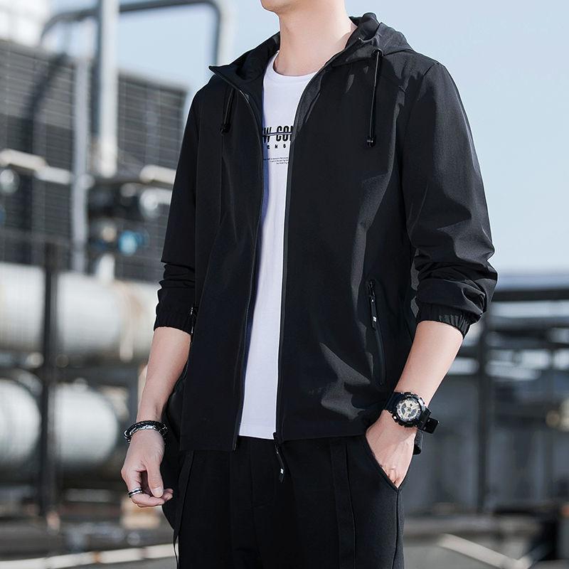Jacket Men's Spring, Autumn and Winter New Ins Trend Hooded Casual Versatile Loose Jacket Top Clothes