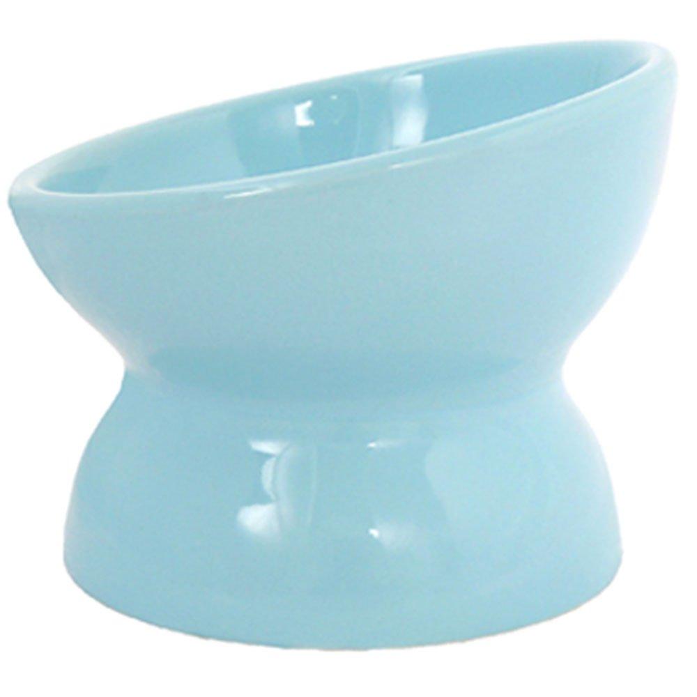 Petz Route Seto Ware Nyanraku Cat Food Bowl Milky Blue