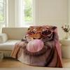 Trendige Rosa Retro Leopardendecke Warm Weich Geeignet für Schlafzimmer Sofa Bett Wohnzimmer Büro Reise Camping Geschenke