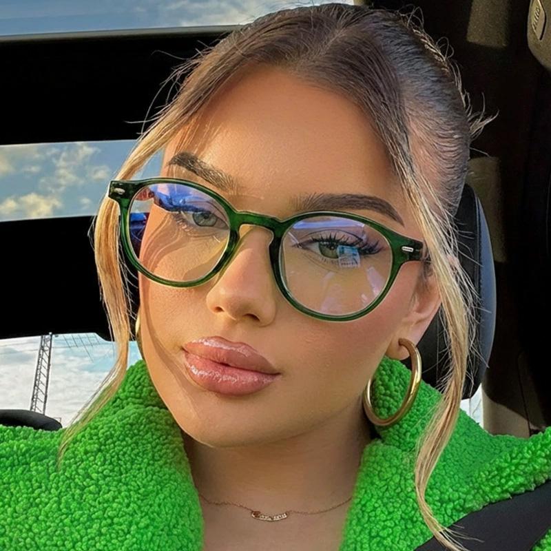 Minimalist High End Round Anti Blue Light Glasses Daily Commute Business Eyeglasses Frame Blue Light Blocking Computer Glasses