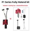Für Bambu Lab Hotend Upgrade TZ 2.0 Version Bi-Metall Passend für Bamboo X1 X1C X1E P1P P1S Hotend Thermistor Messing Kupfer Harte Düsen