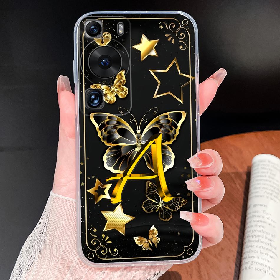 Phone Case For Huawei P60 P50 Pro P50E Lovely Letters Lightweight Soft TPU Transparent Silicone Shell For Huawei P 60 P 50 Cover