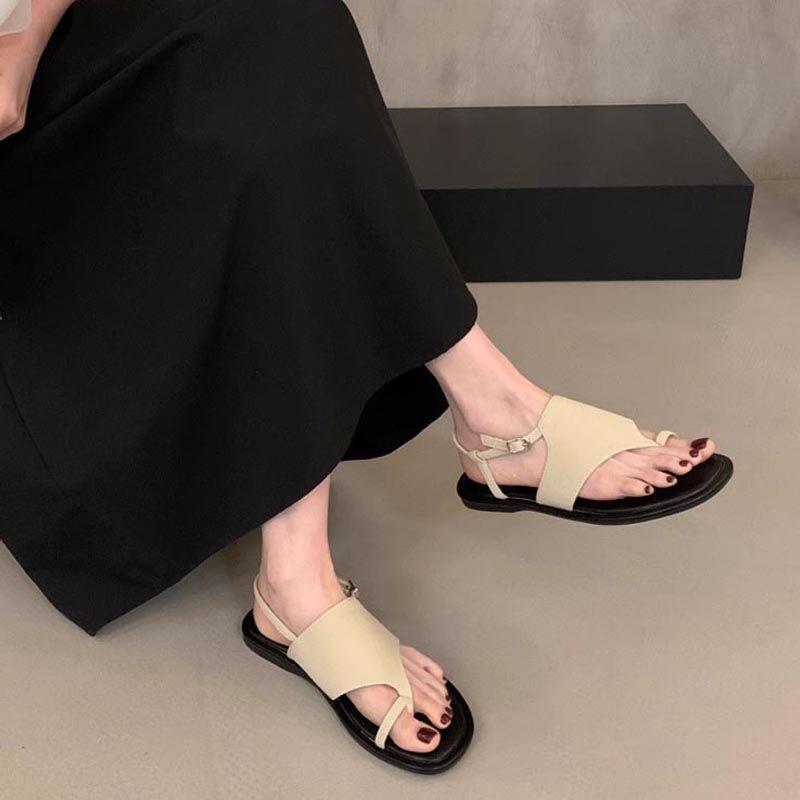 Thick-soled inner heightening retro-toed sandals women's 2025 new summer vacation wind seaside beach casual Roman shoes