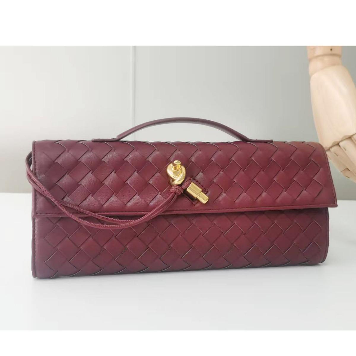 YIRAN ring Niche Gebreide One Shoulder Tas Mode Horizontale Clutch Tas Accordeon Dames Schouder- / Crossbodytas 30.5*4*12.5CM