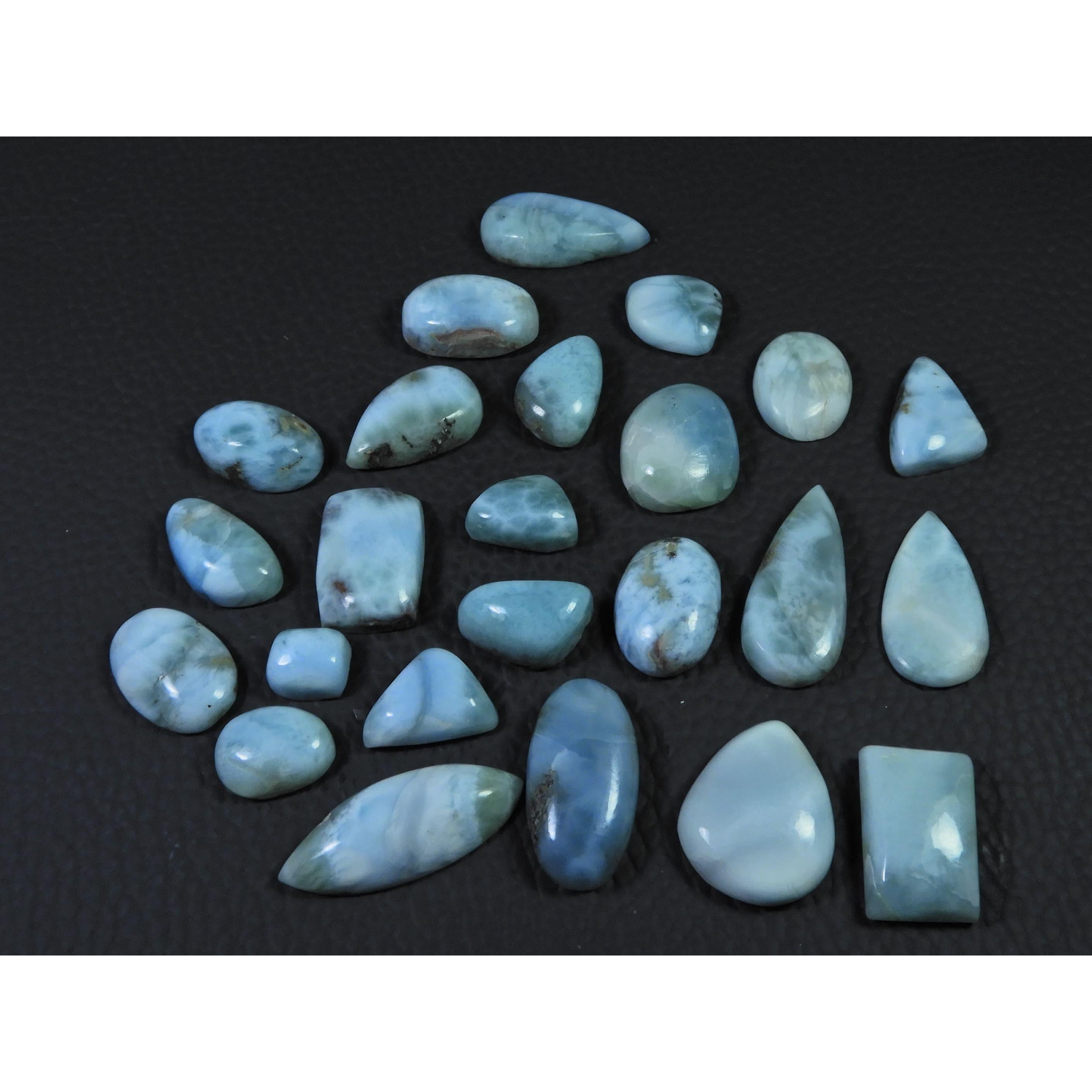 

24Pcs Natural Larimar Pectolite Mix Cabochon Loose Gemstone Lot 167cts. C-594