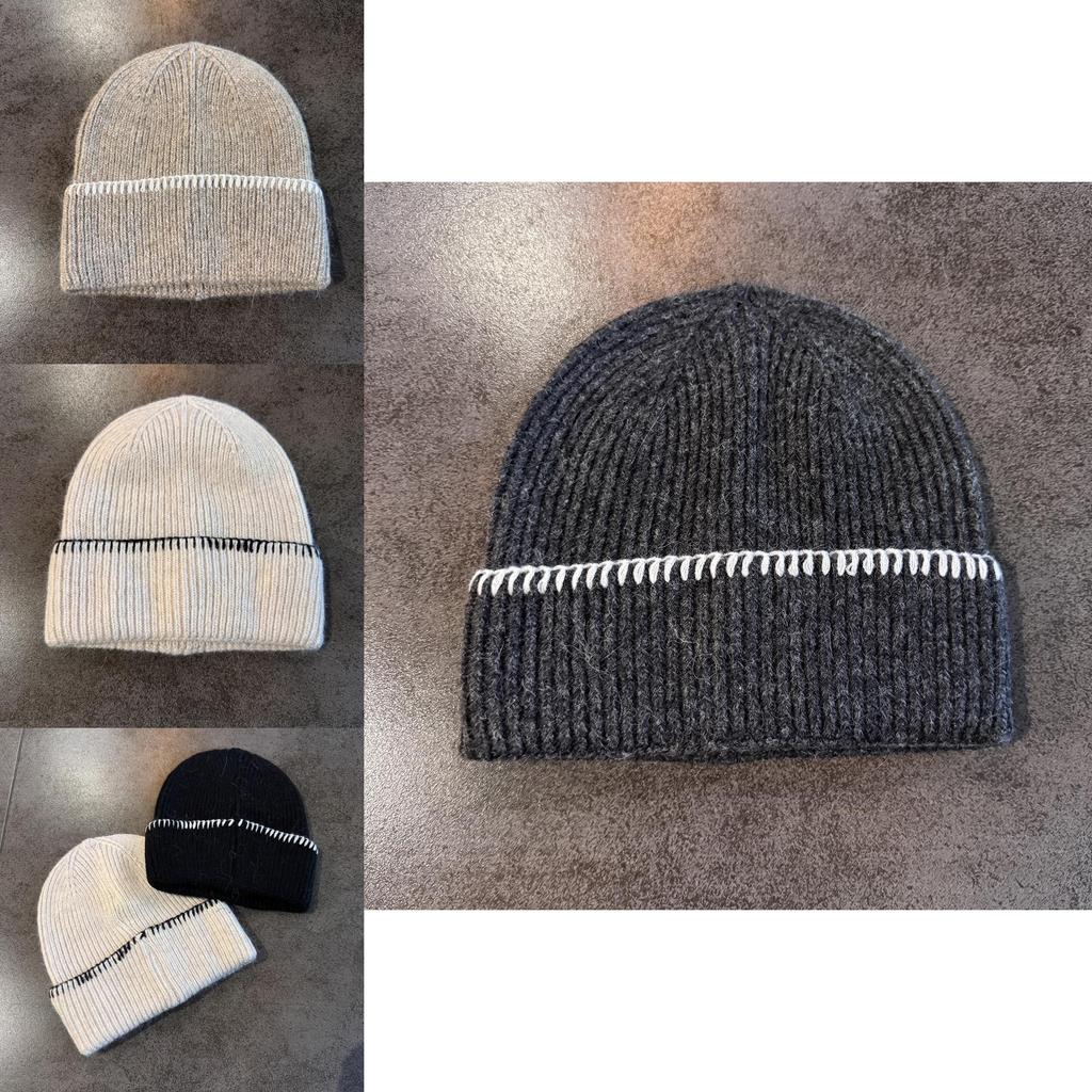Simple Knitted Hat With Solid Color Design For Autumn And Winter