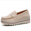 Women's Shoes Suede Leather Loafers Muffin Sole Thick Sole Increase Casual Women's Single Shoe Cover Foot Genuine Leather