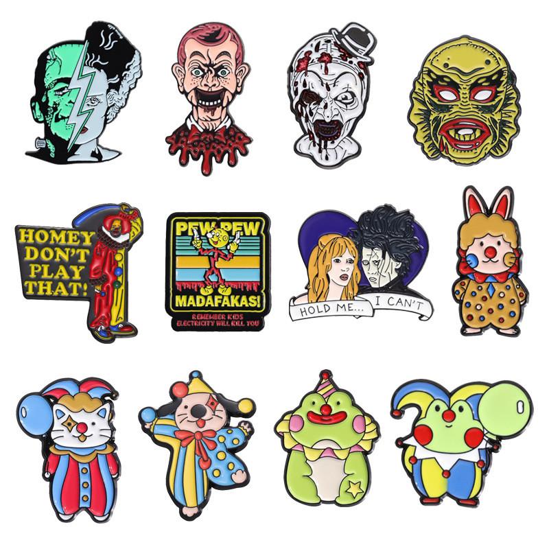 Unique Cartoon Horror Character Metal Badge Brooch Personal Accessory For Collectors