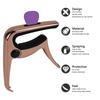 Geekria Guitar Zinc Alloy Metal Capo for Acoustic and Electric and Classical Guitar Accessories 3-in-1 Capo, Guitars, Ukulele, Mandolin, (Rose Gold)