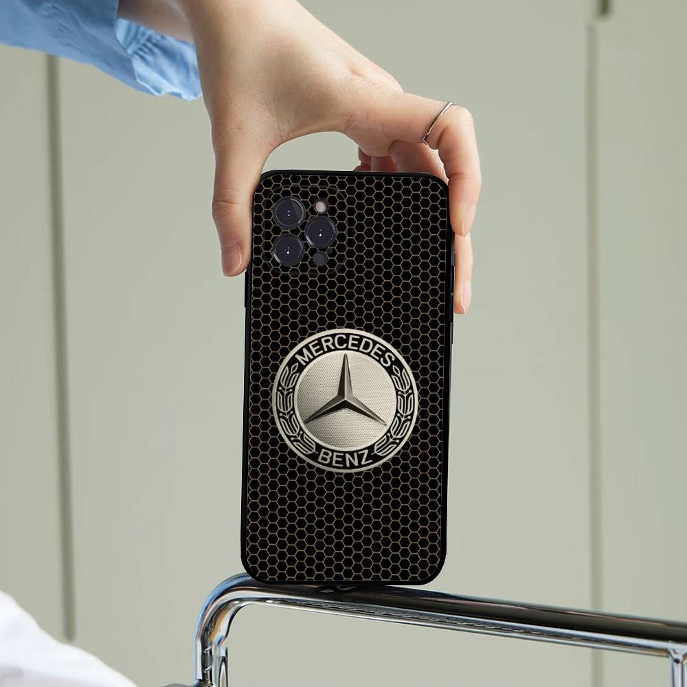 CRI1Car M-Mercedes-Benz Phone Case For IPhone 16 15 14 13 12 11 17 Pro Max Simplicity Back TPU Soft Case