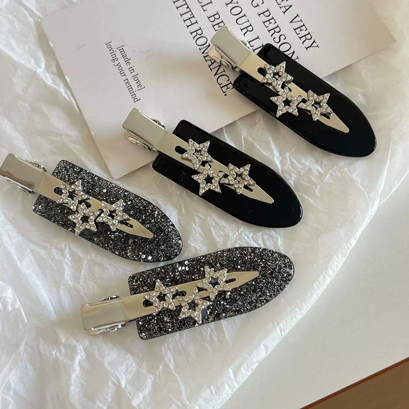Korea Stil Glitzer Diamant Stern Haarspangen Nahtlose Haarspange Retro Mode Pony Haarspange Haaraccessoires Essigsäure Make-up