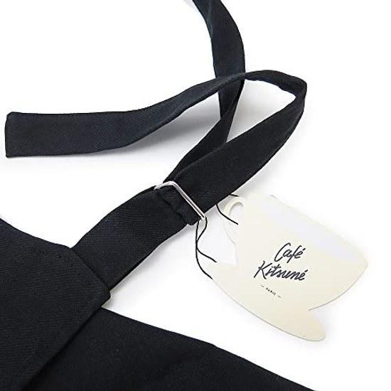 MAISON KITSUNE Cafe Apron SPCKU01600 Kitchen Goods Logo Cotton Black