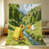 Flannel Fleece Blanket Machine Washable, Nature-Inspired Series, Soft Warm Cozy Throw for Home, Camping, Picnics, Office Naps & Holiday Use