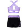 Mädchen Bikini Tankini Set Tank Top Shorts Zweiteiliger Sportanzug Activewear Kinder Balletttrikot Sportset Tanzkleidung