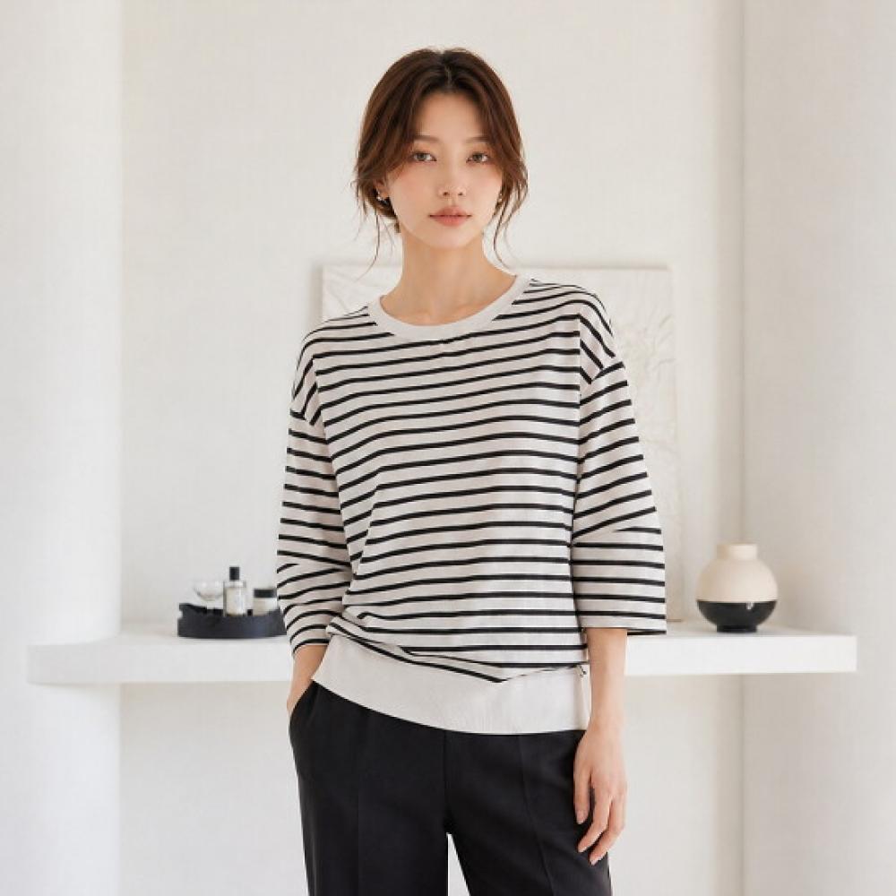 Customable 3 4 Sleeve Sweatshirt Stripe T2603ts039a