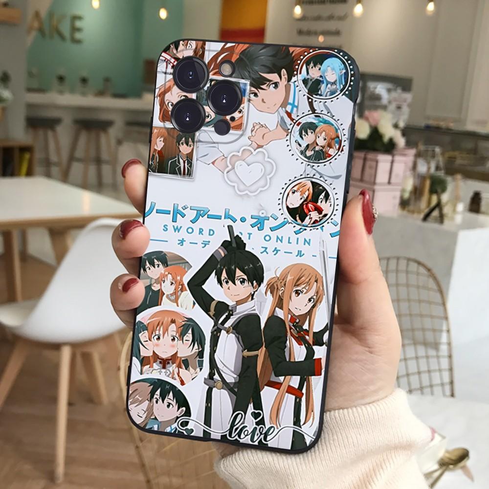 Sword Art Online SAO Anime Phone Case For iPhone 15 6 7 8 Plus 11 12 13 14 Pro SE 2020 MAX Mini X XS XR Back Funda Cover