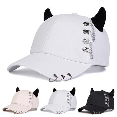 Unisex Ronde IJzeren Ring Koeienhoorn Persoonlijkheid Baseballpetten Lente Herfst Buiten Verstelbare Casual Hoeden Zonnehoed