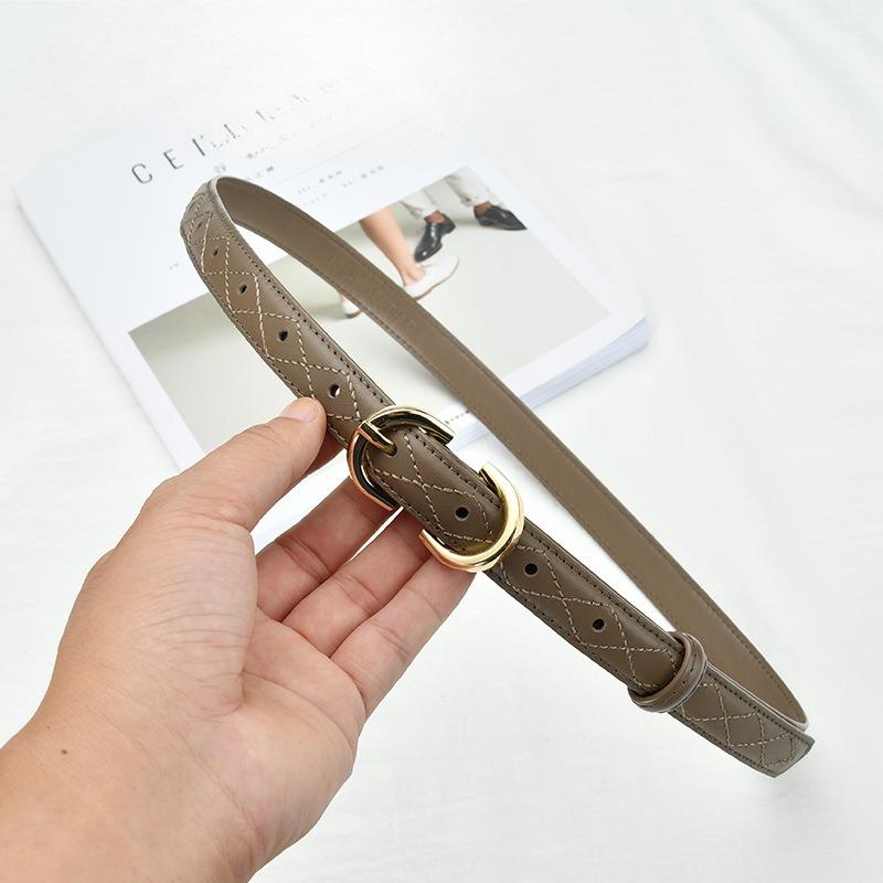 

Женский тонкий ремень Ромбовидный кожаный ремень Женское украшение Внешний Универсальный Женские повседневные брюки Брюки для девочек 100cm