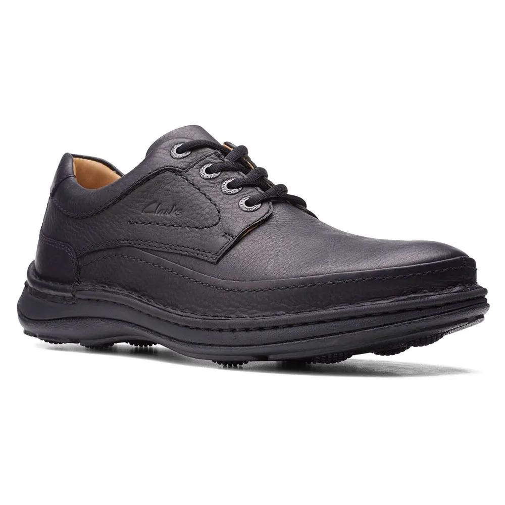 Clarks Nature Three Derby premium leather durable rubber sole
