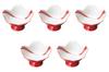 Set of 5 Flowing Water Lustre Cherry Bowls X Arita Ware Small Bowls by Setomonohonpo Blossom-Shaped High-Footed (Red) [11.5 6.5cm] High-Footed
