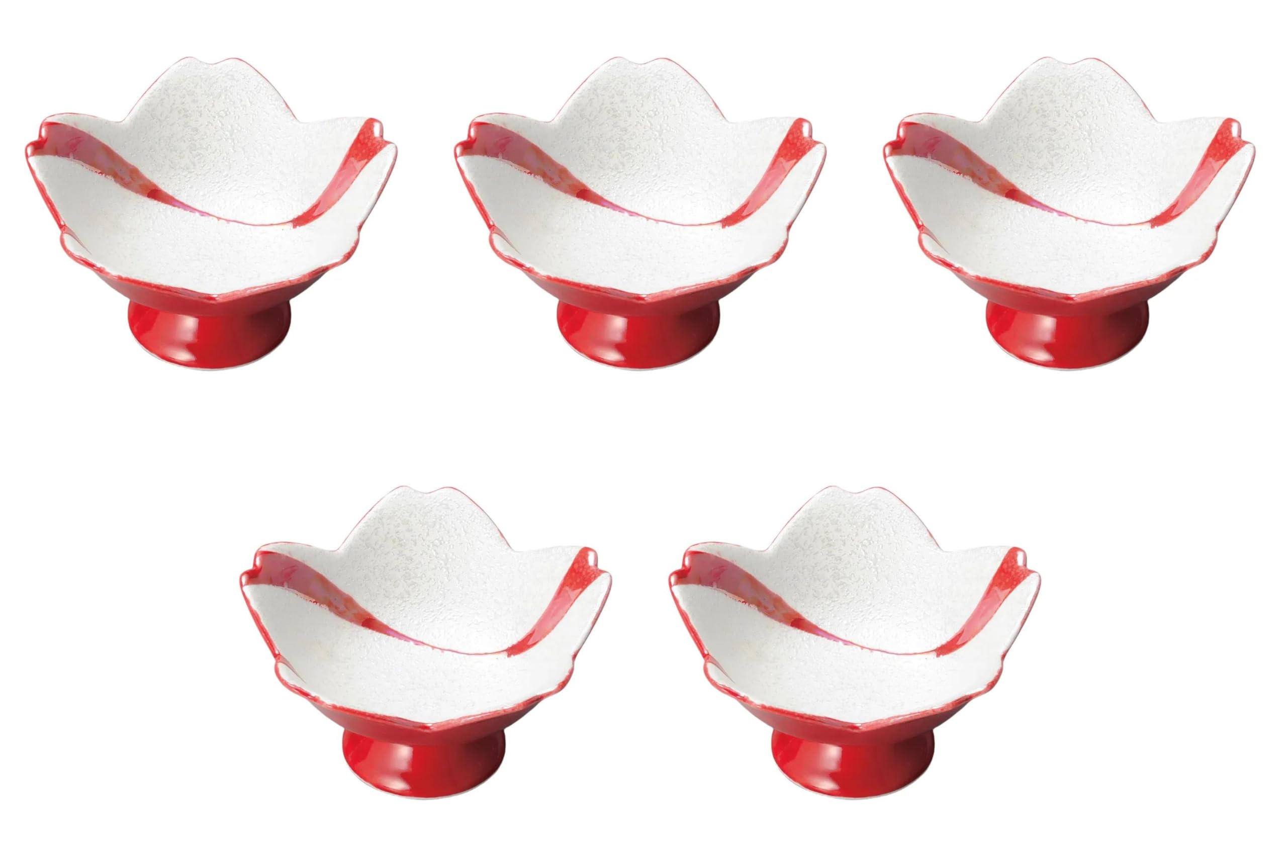 

Набор из 5 пиал «Текущая вода» с люстром «Вишня» x Арита-яки Маленькие пиалы от Setomonohonpo В форме цветка на высокой ножке (красный) [11.5 6.5см] На высокой ножке красный