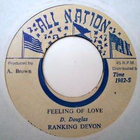 

7inch Record RANKING DEVON Feeling Of Love NONE All Nation Reggae Ska Dub Used