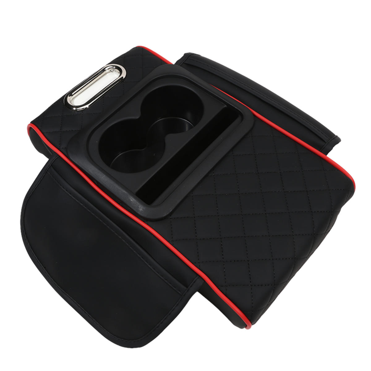 

Car Armrest Storage Box Car Center Console Organizer Armrest Heightening Cushion with Cup Holder Armrest Storage Organizer Box one size красный черный