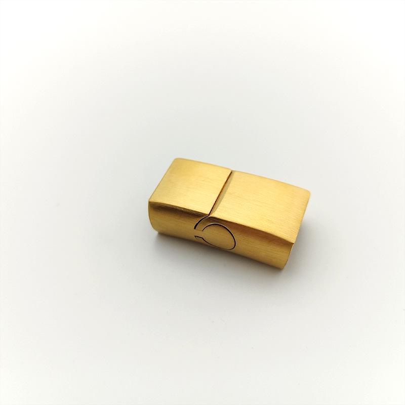 Magnetic Square Hole Cast Clasp for Leather Cord Bracelet - 316 Stainless Steel Titanium Jewelry Accessory